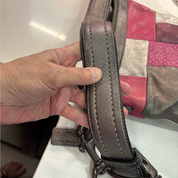 Coach Patchwork Adjustable/Shoulder Bag - Black and Dark Pink - Picture 4 of 7